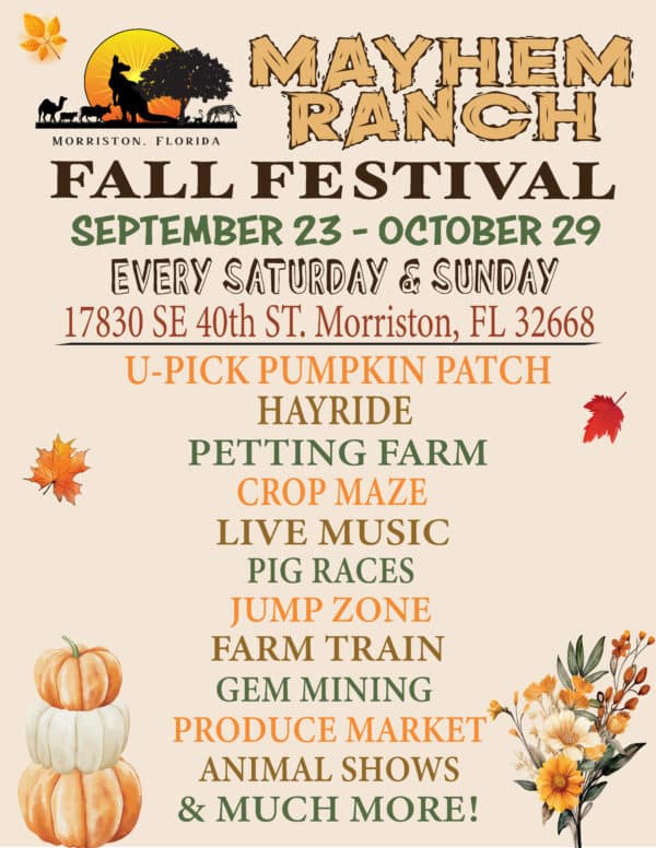 General admission september 23 (3 and older) [after 10am, tickets can be purchased at the gate] | 23 fall festival save the date scaled | mayhem ranch